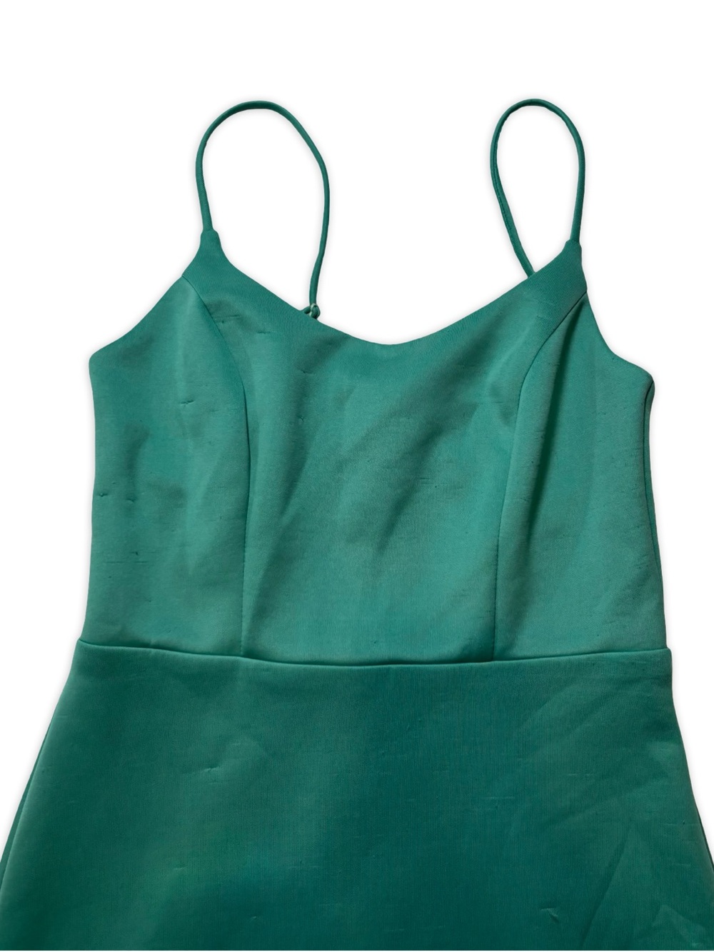 Emerald Green Bodycon Mini Dress | Spaghetti Strap | Size 5 - Picture 2 of 4